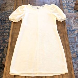 Cream boucle pattern dress
